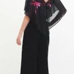 Joseph Ribkoff Black Floral Jumpsuit Usa 16